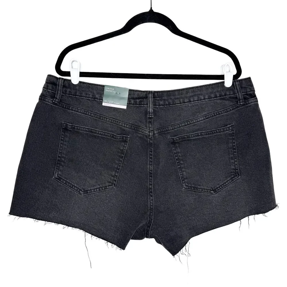 Wild Fable Low Rise Cutoff Denim Shorts Size 16 Y2K Grunge Streetwear Alt Edgy